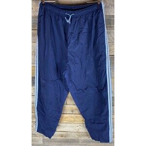 Just My Size Womens Plus Sz 18-20W Blue Lined Track Pants With Stripes